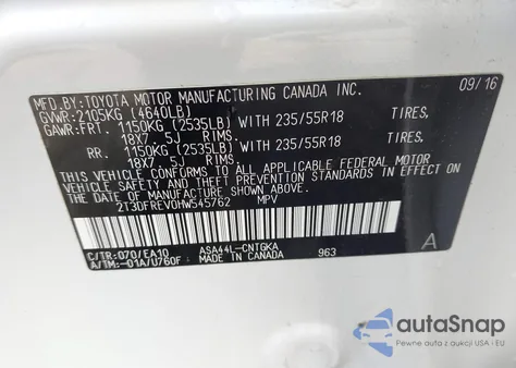 2017 Toyota Rav4 Limited из США, поврежденный, VIN 2T3DFREV0HW545762